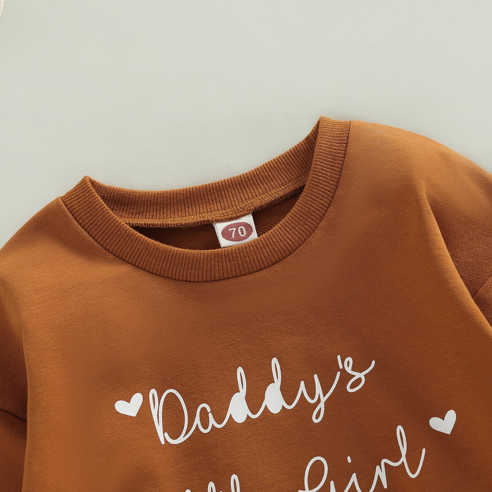 Fashionable Autumn Clothes for Newborn Baby Girls - Brown Cotton Letter Print Loose Long Sleeve Sweatshirts Jumpsuits Overalls