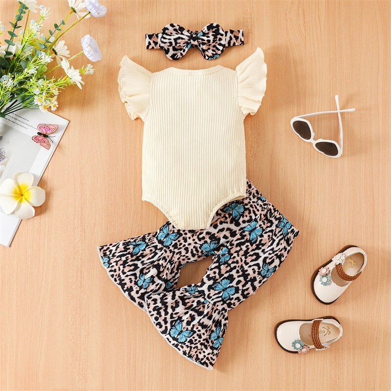 Stylish Newborn Baby Girl 3-Piece Summer Suit