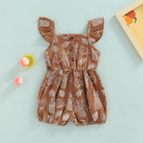 Summer Pineapple Printed Baby Romper with Big Bow-Knot Decor
