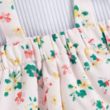 Adorable Infant Baby Girls Clothes Sets with Fly Sleeve Plain Tees and Floral Suspender Shorts