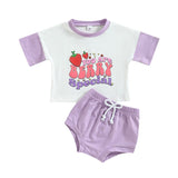 Cute and Comfy Summer Baby Girl Clothes Set with Fruit and Letter Prints