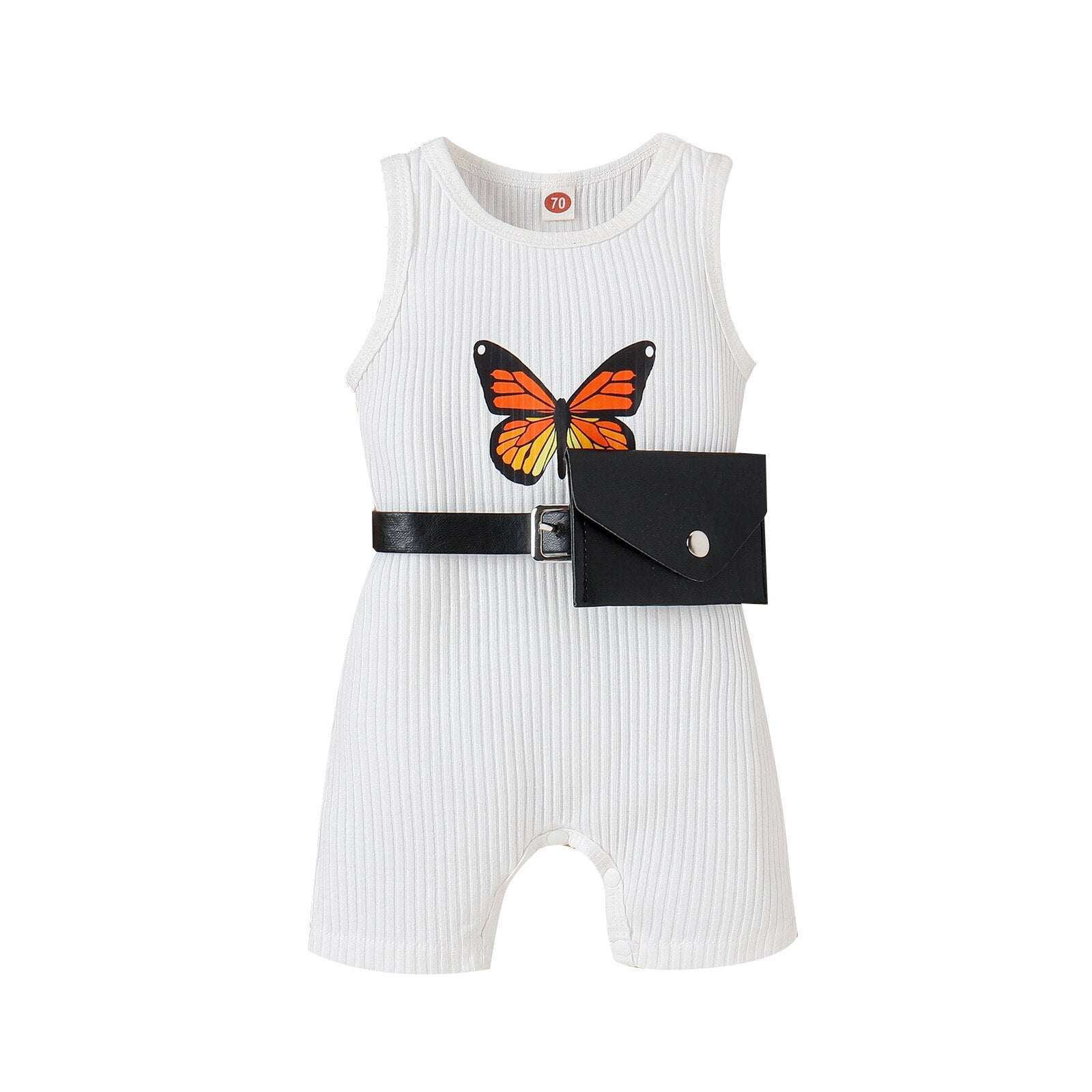 Butterfly Print Romper for Infant Girls