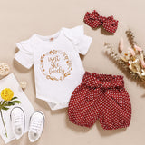 Adorable Baby Girls 3-Piece Outfit Set with Romper, Pants, and Headband