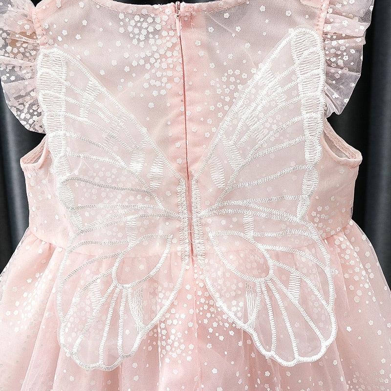 Sweet Summer Baby Girl Wings Party Evening Dress