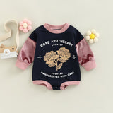 Fashionable Autumn Newborn Baby Rompers with Mushroom Flower and Letter Print