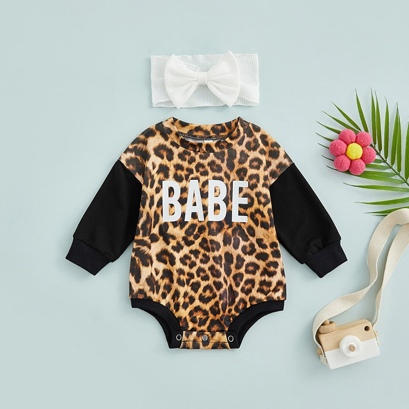 Leopard Print Rompers for Fashionable Newborns