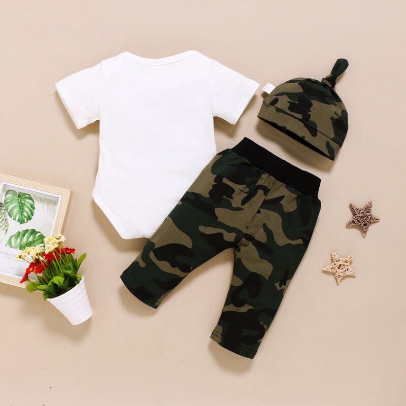 Camo Cutie: 3-Piece Baby Boy Outfit Set