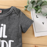 Baby Matching Romper and T-shirt Set with Letter Print