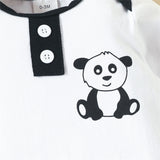 Adorable Autumn/Winter Baby Boy Clothes Set with Panda Print Bodysuit, Pants, and Hat