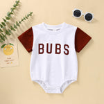 Summer Kids Boys Casual Rompers Newborn Infant Girls Letter Print Patchwork Color Romper Jumpsuits Toddler Clothes - Bab