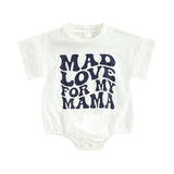 Summer Baby Rompers Clothes for Boys and Girls - Letter Print Patchwork Short Sleeve Jumpsuits