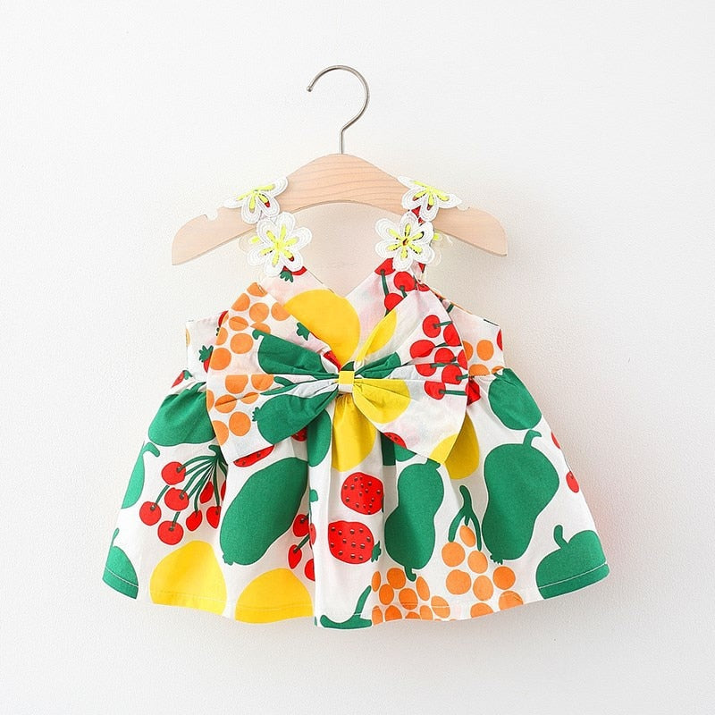 Baby Girl Hawaiian Beach Dresses with Flower Suspender