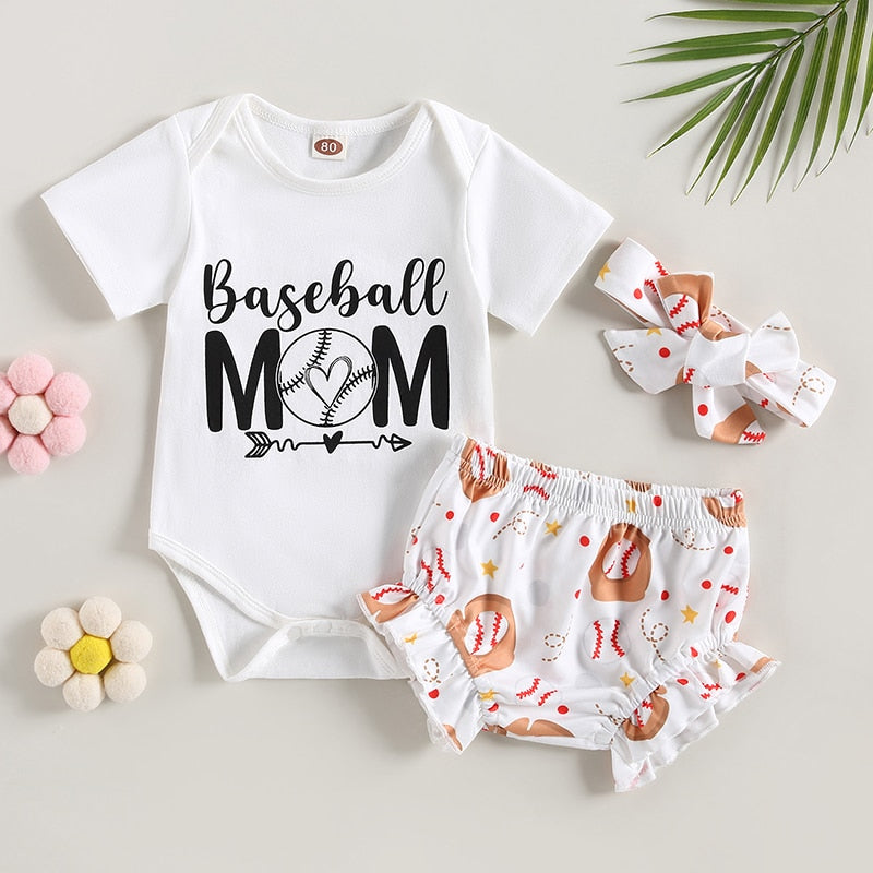 Adorable Newborn Baby Girls 3-Piece Summer Outfit