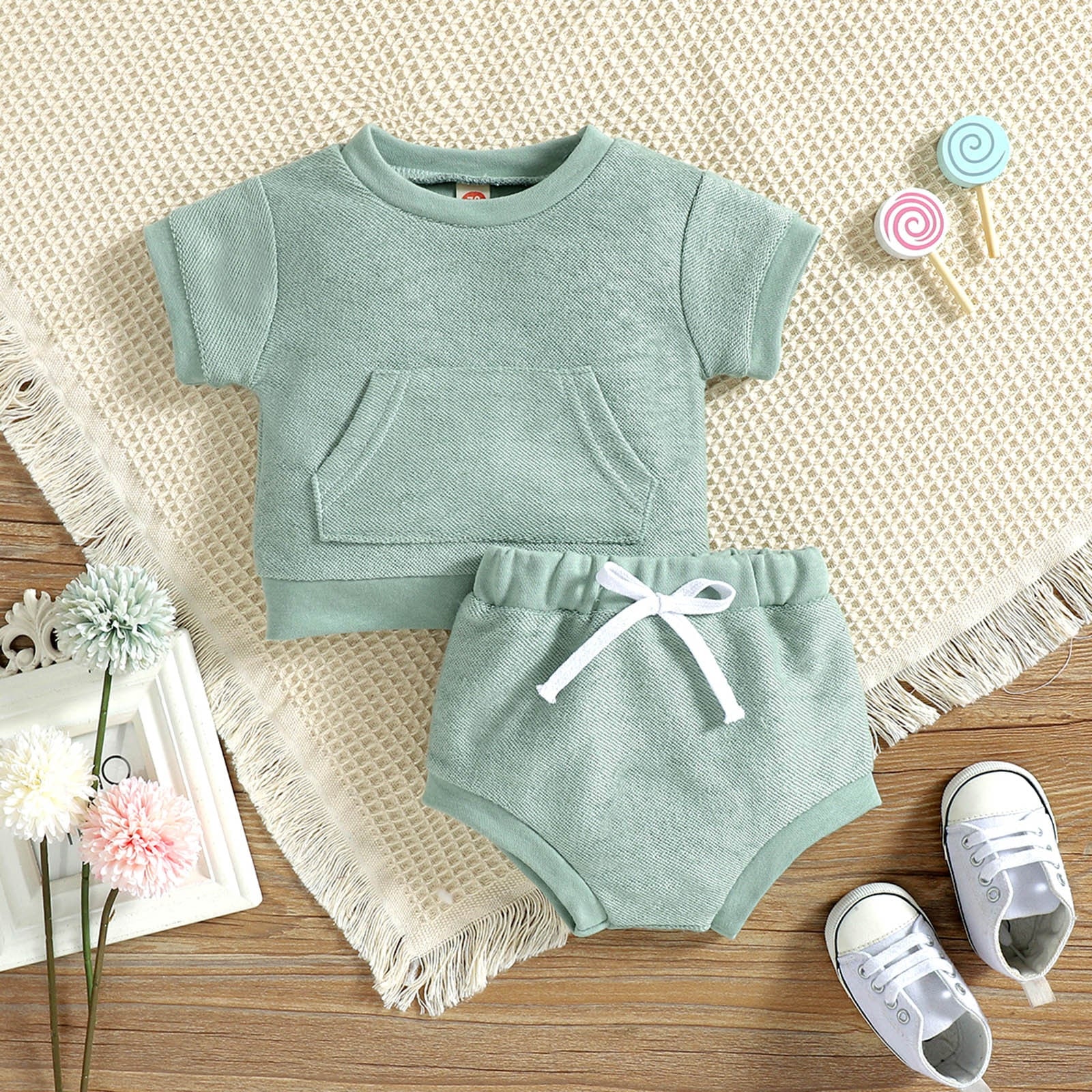 Adorable 2Pcs Clothing Sets for Infant Baby Boys and Girls