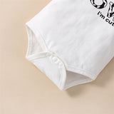 Adorable Baby Girls 3-Piece Clothing Set with Letters Print and Cow Pattern