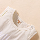 Summer Infant Baby Boys Sleeveless Romper with Letter Print