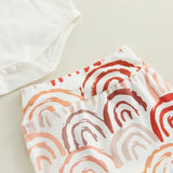 Summer Rainbow Newborn Baby Girls 3PCS Clothes Sets