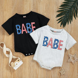 Funny Infant Short Sleeve Romper for Baby Boys and Girls, 0-24 Months