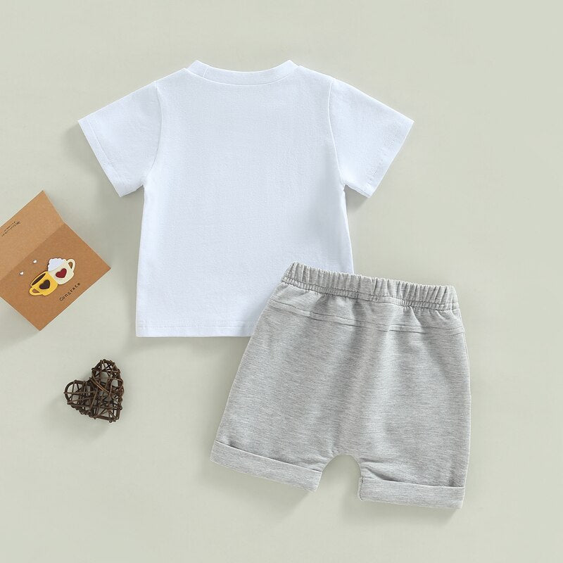 Summer Baby Clothes Set for Boys - Casual Cotton Short Sleeve Tops and Shorts