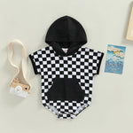 Stylish Checkerboard Print Bodysuits for Baby Boys - Babbez