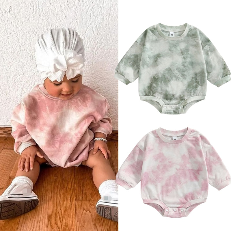 Trendy Tie Dye Baby Rompers for Boys and Girls