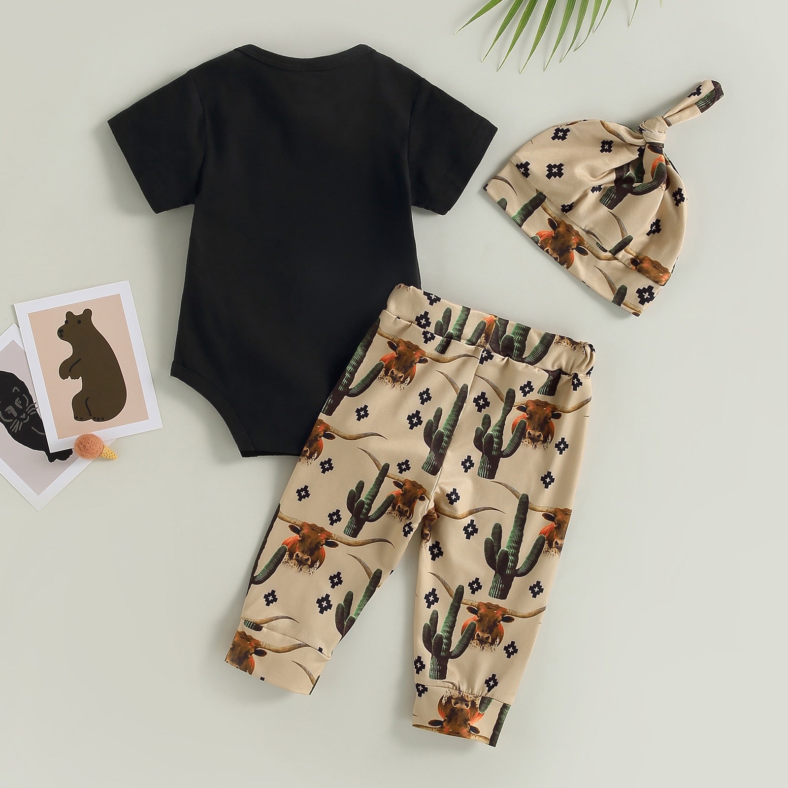 Adorable Newborn Infant Baby Boys Clothes Set with Letter Boots Print Romper, Pants, and Hat for Summer Outfits