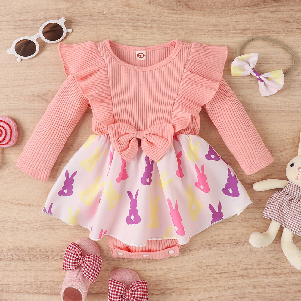 Adorable Baby Girl Dress Outfit with Ruffles and Romper Skirt