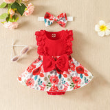 Sweet Summer Knitted Romper Dress for Infant Baby Girls