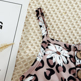 Summer Toddler Girls Jumpsuit Shorts with Leopard and Sunflower Prints
