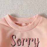 Valentine's Day Kids Girls 2pcs Clothes Sets Love Letter Long Sleeve Tops Bell Bottom Pants Sets Clothes Children Outfits