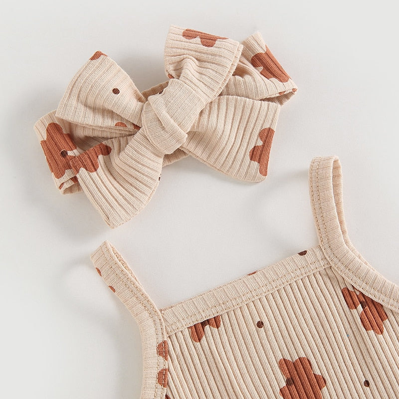 Floral Print Infant Baby Girls Summer Clothes Sets
