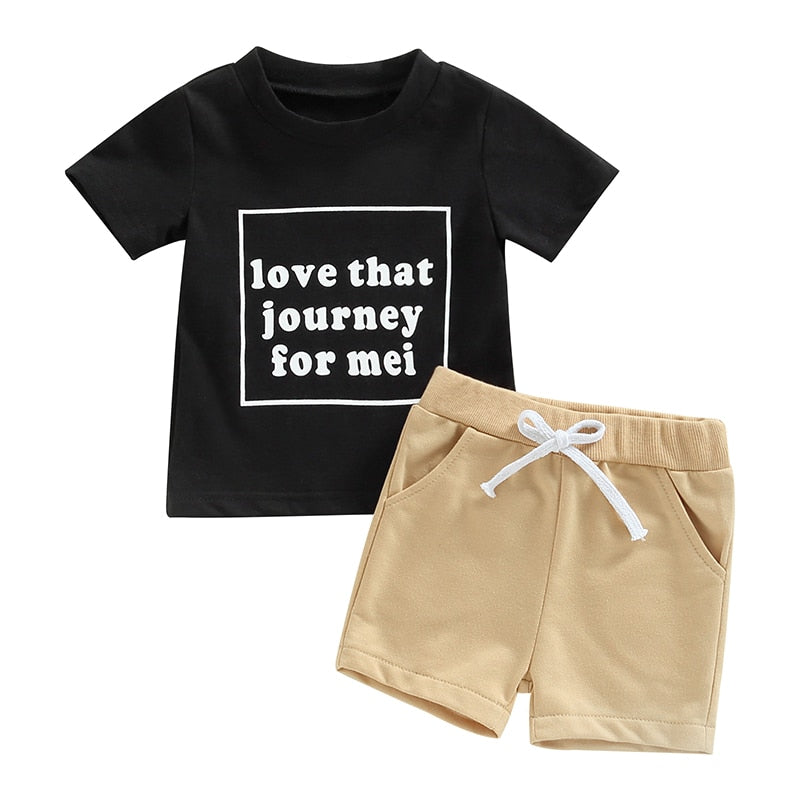 Summer Baby Clothes Set for Boys - Casual Cotton Short Sleeve Tops and Shorts