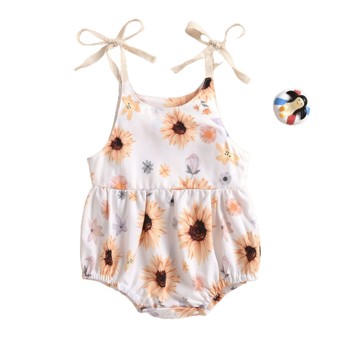 Cute Sling Bodysuit For Newborns with Sun Print