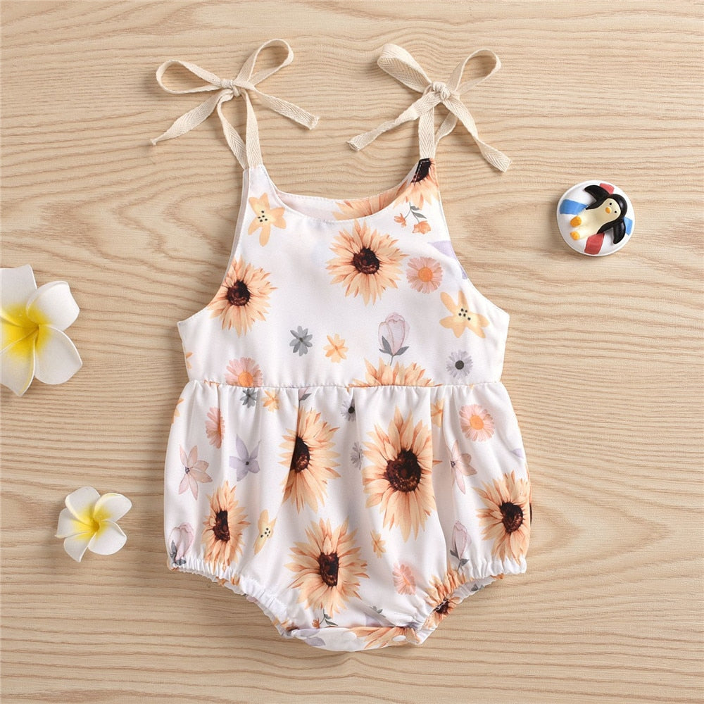 Cute Sling Bodysuit For Newborns with Sun Print