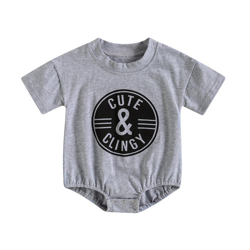 Casual Letter Print Baby Romper for Boys and Girls