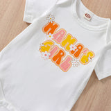 Adorable Summer Clothes Sets for Newborn Baby Girls: Letter Print Bodysuits and High Waist Shorts
