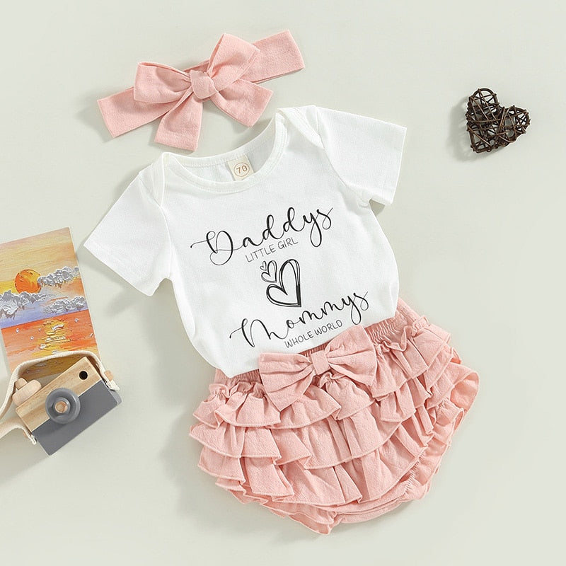 Princess Newborn Baby Girls Summer Clothes Set