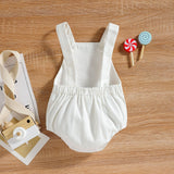 Heart Print Backless Baby Girl Romper - Princess Bodysuit for Infants, 0-12 Months