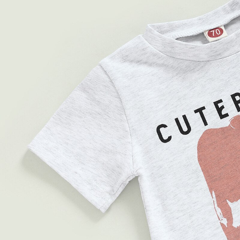 Fashionable Summer Clothes for Newborn Baby Boys - Cattle Letter Print