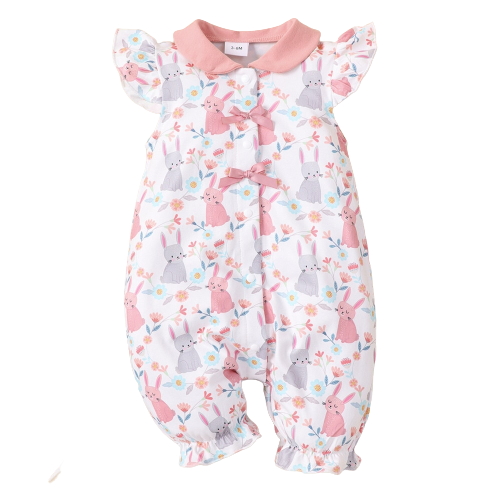 Summer Baby Rompers | Easter Rabbit Print Jumpsuit for Kids | Newborn Clothing