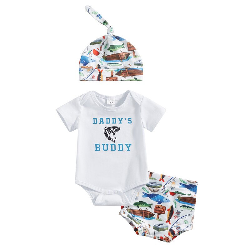 Newborn Infant Baby Girl 2Pcs Summer Clothing Set Letter Bodysuit Toop Rugby Pattern Shorts