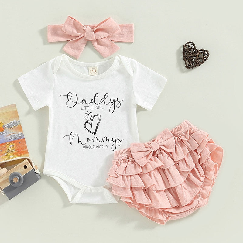 Princess Newborn Baby Girls Summer Clothes Set