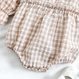 Adorable Plaid Baby Rompers for Your Little One's Special Occasions | Newborn Girls Clothing 2Pcs Set | Perfect for Kids Toddler Costume and Autumn Infant Outwear