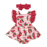 Adorable Valentine's Day Outfit for Baby Girls - Heart Printed Bodysuit Dress and Romper Set