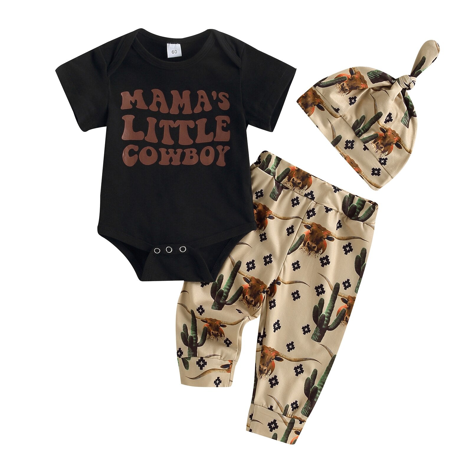 Adorable Newborn Infant Baby Boys Clothes Set with Letter Boots Print Romper, Pants, and Hat for Summer Outfits