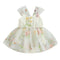 Baby Girl Princess Romper Dress with Floral Embroidery and Lace Mesh - Babbez