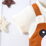 Baby Bear Graphic Waffle Knit Bodysuit and Hat 2-piece Set - Babbez