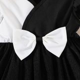 Summer Baby Girl Dress with Ruffles Contrast Colors and Patchwork Design - Babbez
