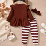 Adorable Thanksgiving Outfits for Your Little Girl - Newborn Infant Baby Girls Clothes Sets with Turkey Print and Stripes