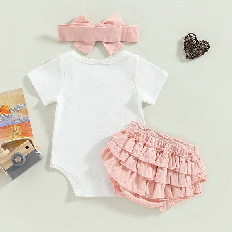 Princess Newborn Baby Girls Summer Clothes Set